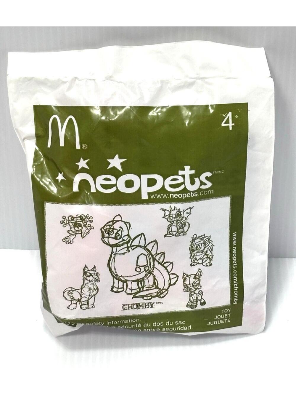 McDonald’s Neopets Chomby Plush Figure Happy Meal Toy #4 New Sealed